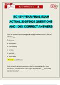 IEC 4TH YEAR FINAL EXAM ACTUAL 2025&sol;2026 QUESTIONS AND 100&percnt; CORRECT ANSWERS