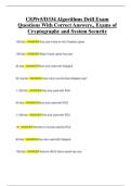 C839v5&sol;D334 Algorithms Drill Exam  Questions With Correct Answers&period;&comma; Exams of  Cryptography and System Security 