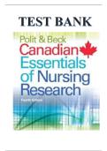 Test Bank - Polit and Beck Canadian Essentials of Nursing Research&comma; 4th Edition &lpar;Woo&comma; 2019&rpar;&comma; Chapter 1-18 &vert; All Chapters