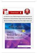 TEST BANK FOR Lewis's Medical-Surgical Nursing&colon; Assessment and Management of Clinical Problems&comma; Single Volume 12th Edition by Mariann M&period; Harding&comma; Jeffrey Kwong&comma; Debra Hagler & Courtney Reinisch &comma; ISBN&colon; 9780323789615 &vert;Chapter 1-69&vert; Guide A&plus;
