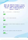 BIOL 102&sol; BIOL102 Module 1&colon; &lpar;Latest 2026&sol; 2027 Update&rpar; Essential Biology II W&sol;Lab &vert; 100&percnt; Verified Questions & Answers &vert; Grade A