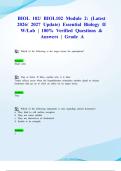 BIOL 102&sol; BIOL102 Module 2&colon; &lpar;Latest 2026&sol; 2027 Update&rpar; Essential Biology II W&sol;Lab &vert; 100&percnt; Verified Questions & Answers &vert; Grade A