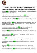 Texas State Manicurist Written Exam- Study  Guide Questions with Detailed Verified Answers