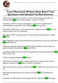 Texas Manicurist Written State Board Test   Questions with Detailed Verified Answers