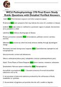 WCU Pathophysiology 370 Final Exam Study  Guide Questions with Detailed Verified Answers