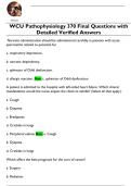 WCU Pathophysiology 370 Final Questions with  Detailed Verified Answers 