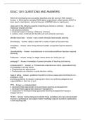 EDUC 1301 QUESTIONS AND ANSWERS