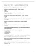 EDUC 1301 TEST 1 QUESTIONS & ANSWERS