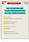 BIOL 100 LAB FINAL UNLV ACTUAL 2025&sol;2026 QUESTIONS AND 100&percnt; CORRECT ANSWERS