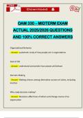 OAM 330 &ndash; MIDTERM EXAM ACTUAL 2025&sol;2026 QUESTIONS AND 100&percnt; CORRECT ANSWERS