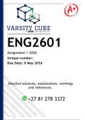 ENG2601 Assignment 1 &lpar;DETAILED ANSWERS&rpar; 2026 - DISTINCTION GUARANTEED