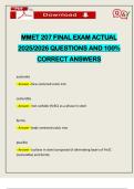 MMET 207 FINAL EXAM ACTUAL 2025&sol;2026 QUESTIONS AND 100&percnt; CORRECT ANSWERS