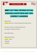 MMET 207 FINAL REVIEW ACTUAL 2025&sol;2026 QUESTIONS AND 100&percnt; CORRECT ANSWERS
