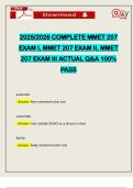 BUNDLED EXAMS&colon;&colon;&colon; MMET 207 EXAM I&comma; II&comma; III WITH FINALS ACTUAL 2025&sol;2026