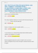 NEC TEST EXAM UPDATED QUESTIONS AND  100&percnt; CORRECT ANSWERS WITH A  GUARANTEED A&plus;&vert;&vert; 2025-2026 LATEST AND  COMPLETE UPDATE WITH VERIFIED  SOLUTIONS&vert;&vert; GUARANTEED PASS&excl;&excl; 