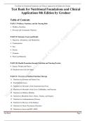 Test Bank for Nutritional Foundations and Clinical Applications&comma; 8th Edition by Grodner &ndash; Verified Nursing Nutrition Exam Q&A 2025&sol;2026