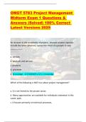 OMGT 5783 Project Management Midterm Exam 1 Questions & Answers &lpar;Solved&rpar; 100&percnt; Correct Latest Versions 2025