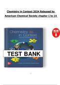 Test Bank for Chemistry in Context&comma; 10th Edition &lpar;2024&rpar; by the American Chemical Society &ndash; Complete Collection &lpar;Chapters 1&ndash;14&rpar; &vert; Verified Latest Edition