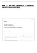 NUR 342 MIDTERM &lpar;QUESTIONS & ANSWERS&rpar; VERIFIED 100&percnt; CORRECT&period;