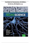 Test Bank for Neuroscience 7th Edition by Purves, All Chapters 1-34