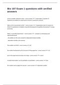 Bio 107 Exam 1 questions with verified answers