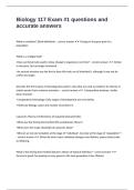 Biology 117 Exam &num;1 questions and accurate answers