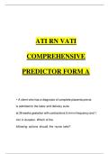 ATI RN VATI  COMPREHENSIVE  PREDICTOR FORM A