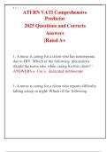 ATI RN VATI Comprehensive Predictor 2025 Questions and Corrects Answers &vert;Rated A&plus;