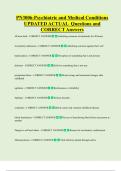 PN3006-Psychiatric and Medical Conditions  UPDATED ACTUAL  Questions and  CORRECT Answers