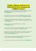 PN3006 - Midterm and Final review  UPDATED ACTUAL  Questions and  CORRECT Answers