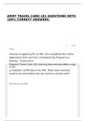 ARMY TRAVEL CARD 101 QUESTIONS WITH 100&percnt; CORRECT ANSWERS&period;