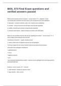 BIOL 373 Final Exam questions and verified answers passed