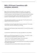 BIOL 370 Exam 2 questions with complete solutions