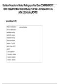 Radiation Protection in Medical Radiography Final Exam &lpar;2025&ndash;2026&rpar; &vert; Comprehensive Multiple-Choice Questions with Verified and Revised Answers &vert; Complete Review Material