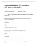 Genetics Final BIOL 370 questions well answered graded A&plus;