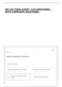 DH 101 FINAL EXAM &vert; 110 QUESTIONS &vert; WITH COMPLETE SOLUTIONS&period;