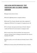 2025 HOSA BIOTECHNOLOGY TEST QUESTIONS AND ACCURATE VERIFIED ANSWERS