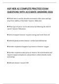 A&P HESI A2 COMPLETE PRACTICE EXAM QUESTIONS WITH ACCURATE ANSWERS 2026