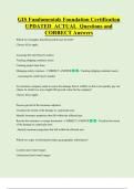 GIS Fundamentals Foundation Certification  UPDATED  ACTUAL  Questions and  CORRECT Answers 