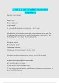 Unit 11 Quiz with Accurate Answers