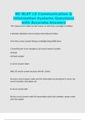 NC BLET LE Communication & Information Systems Questions with Accurate Answers