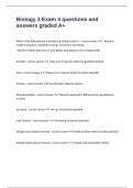 Biology 3 Exam 4 questions and answers graded A&plus;