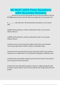 NC BLET 2025 Final Questions with Accurate Answers