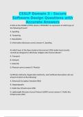 CSSLP Domain 3 - Secure Software Design Questions with Accurate Answers