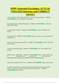 EPPP-Abnormal Psychology ACTUAL  UPDATED Questions and CORRECT   Answers 