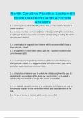 North Carolina Practice Locksmith Exam Questions with Accurate Answers