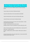 NC Real Estate Exam Study Guide Questions with Accurate Answers