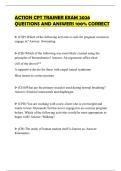 ACTION CPT TRAINER EXAM 2026 QUESTIONS AND ANSWERS 100&percnt; CORRECT