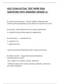 ADC EXAM ACTUAL TEST PAPER 2026 QUESTIONS WITH ANSWERS GRADED A&plus;