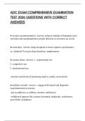 ADC EXAM COMPREHENSIVE EXAMINATION TEST 2026 QUESTIONS WITH CORRECT ANSWERS